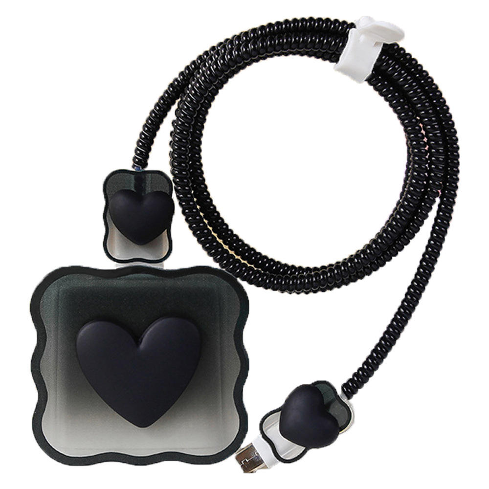Black Heart Charger Protector for Apple iPhone
