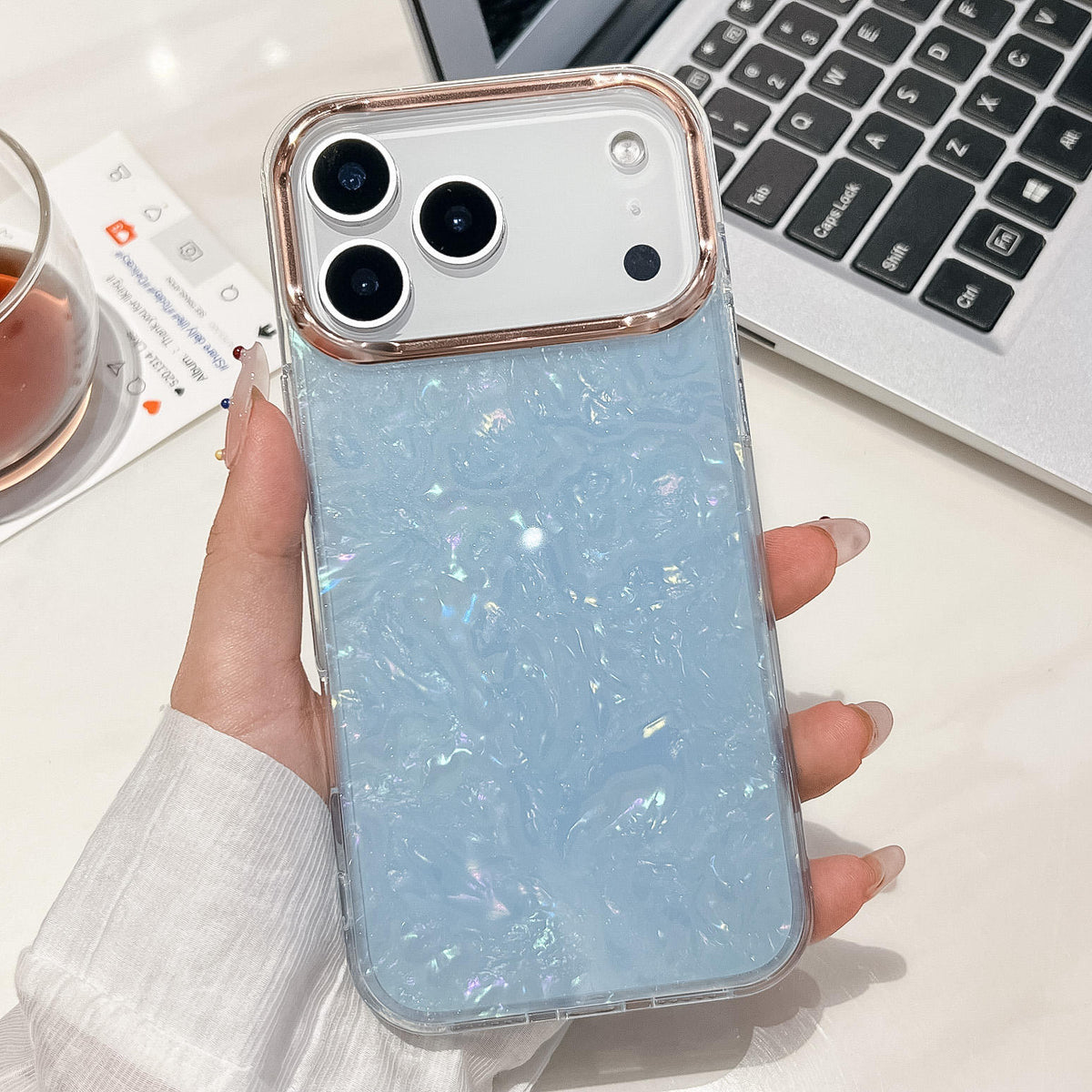 Blue Marble Texture Shimmer Cases for iPhone