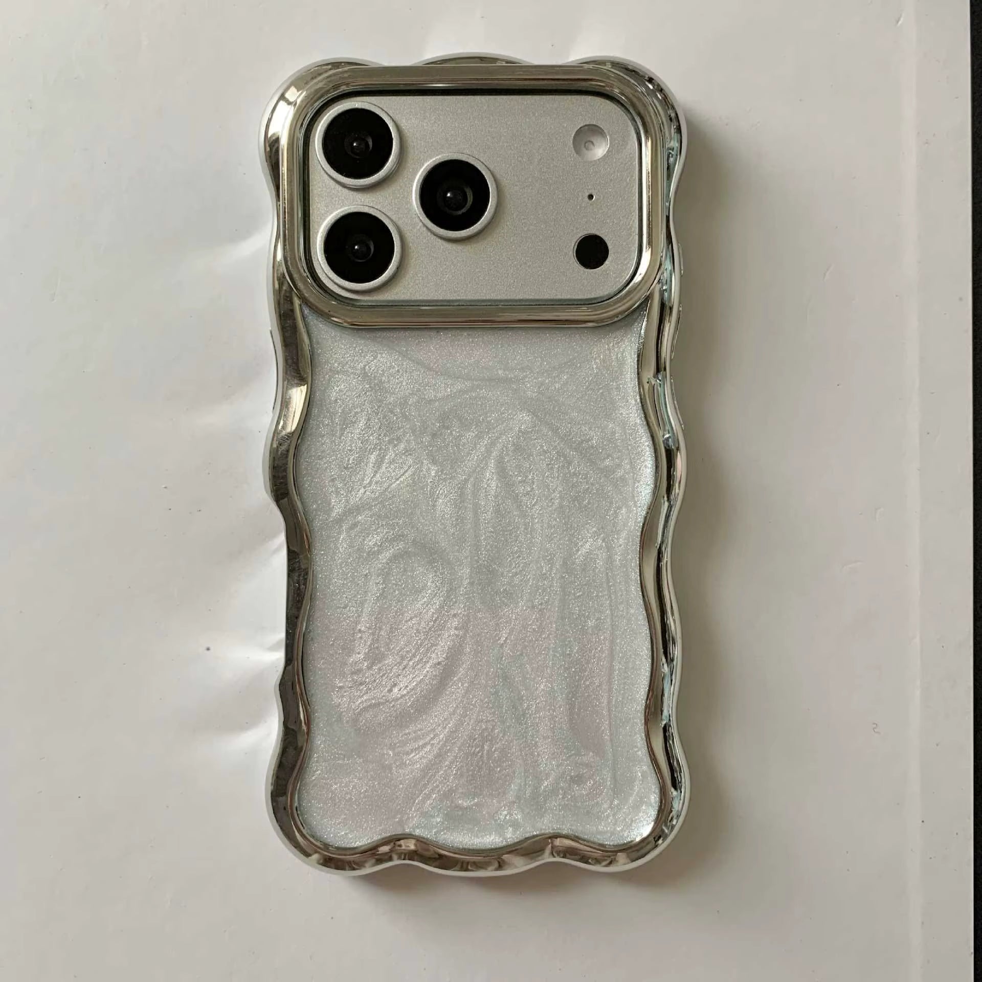 Silver Wavy Marble Texture Case for iPhone