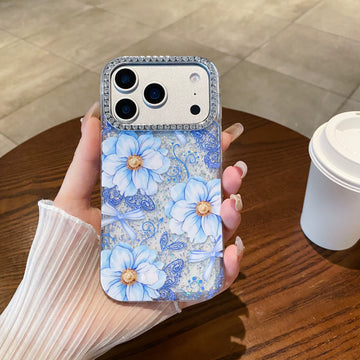 Floral Bluebell Shimmery Case for iPhone