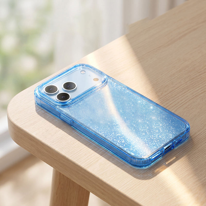 Transparent Glacier Blue Shimmery Cases for iPhone