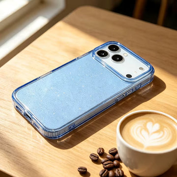 Transparent Glacier Blue Shimmery Cases for iPhone