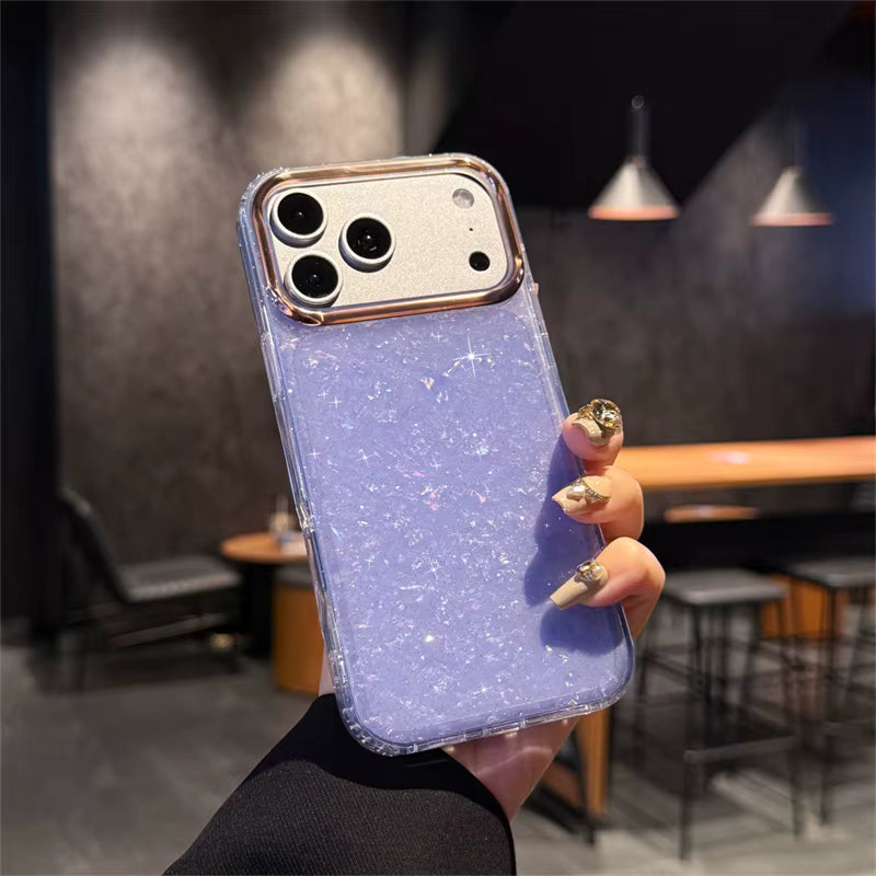 Lilac Marble Texture Shimmer Cases for iPhone