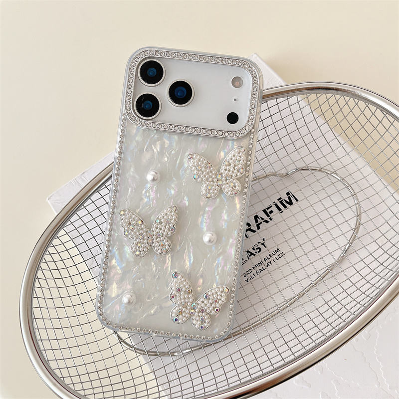Crystal Butterfly Pearl Edition Case with Charm for iPhone