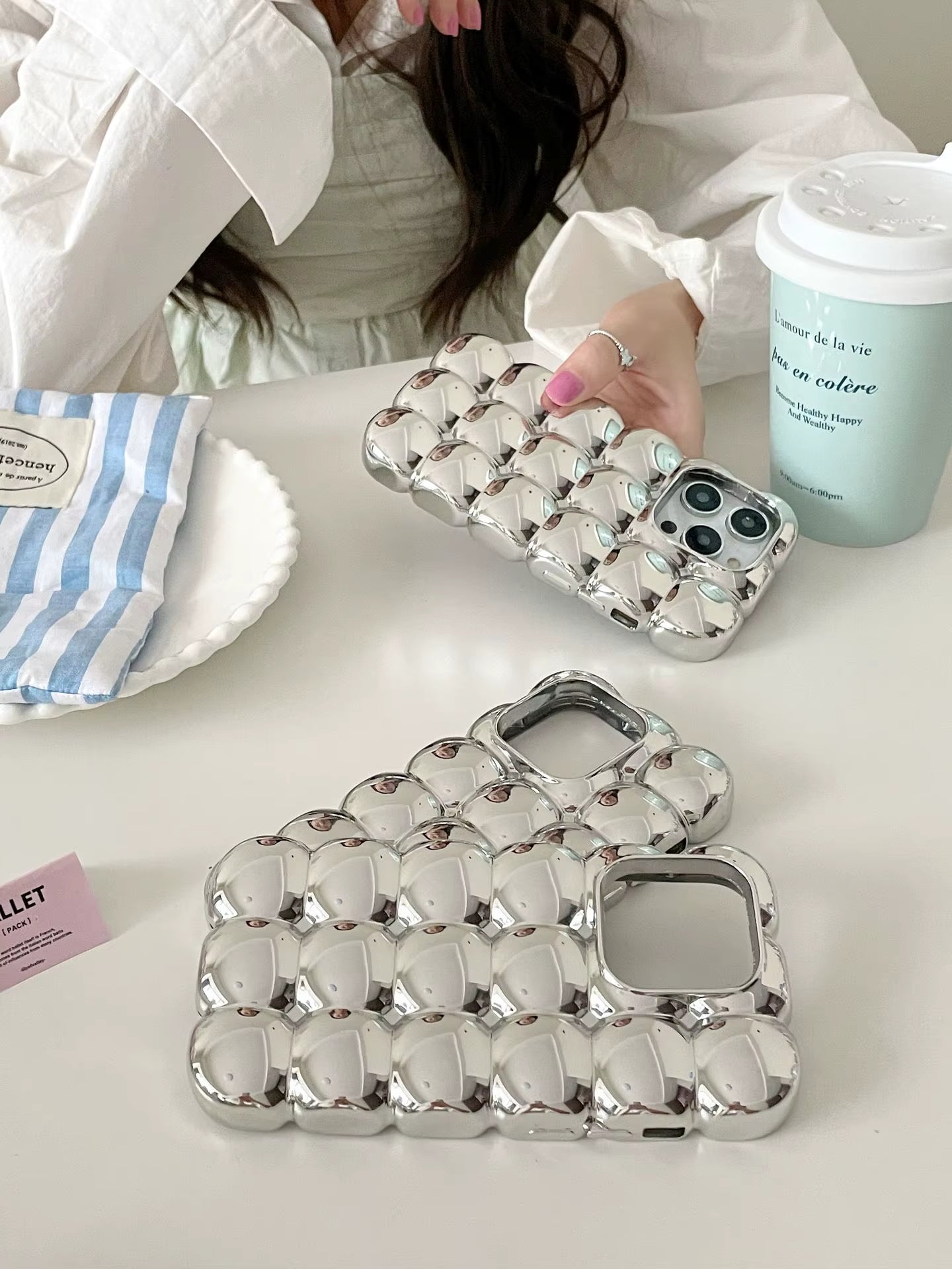 Silver Bubble Puffer Marshmellow Cases for iPhone