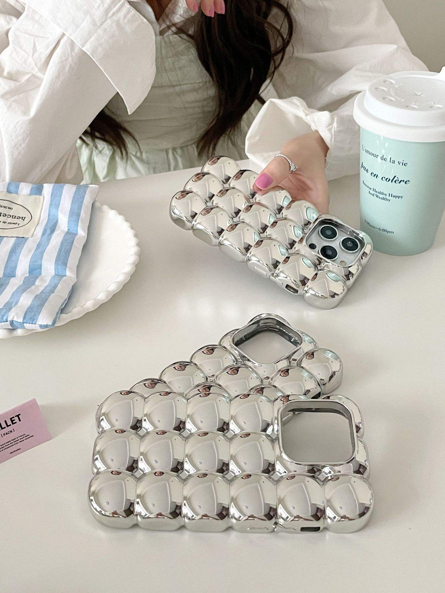 Silver Bubble Puffer Marshmellow Cases for iPhone