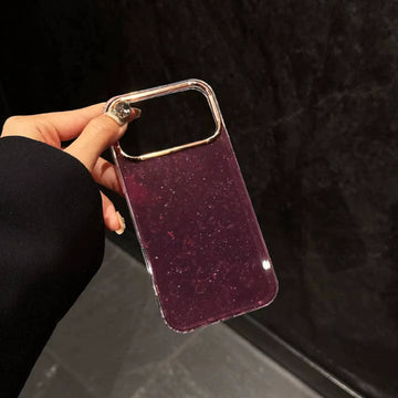 Burgundy Marble Texture Shimmer Cases for iPhone