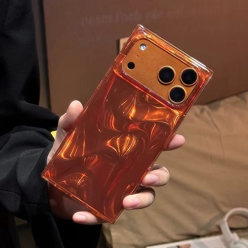 Orange Melt Chrome Case for iPhone