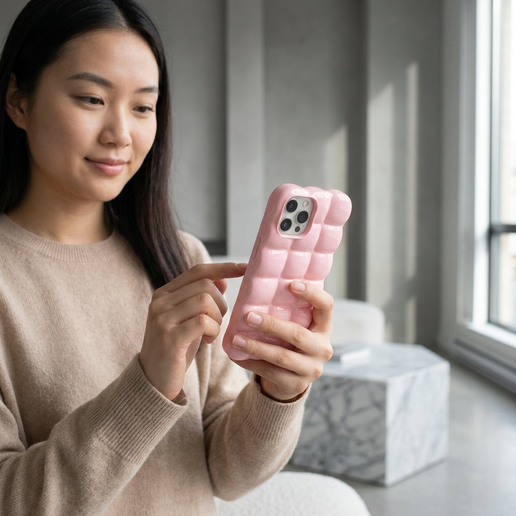 Pink Bubble Marshmallow Puffer Cases for iPhone