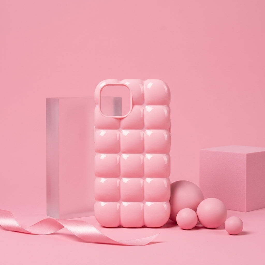 Pink Bubble Marshmallow Puffer Cases for iPhone