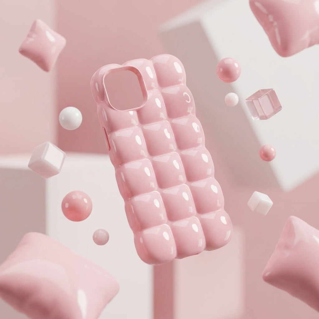 Pink Bubble Marshmallow Puffer Cases for iPhone