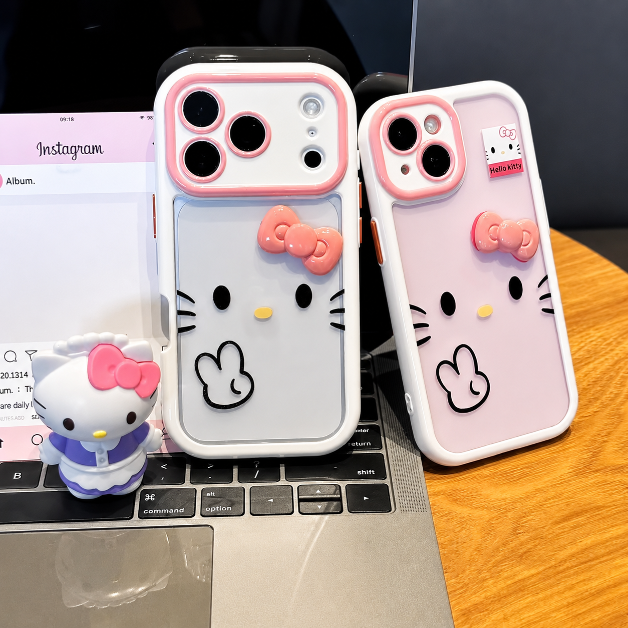 Cute Blushing Kitty Cartoon Transparent Case for iPhone