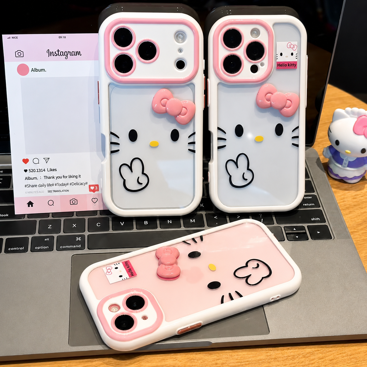 Cute Blushing Kitty Cartoon Transparent Case for iPhone