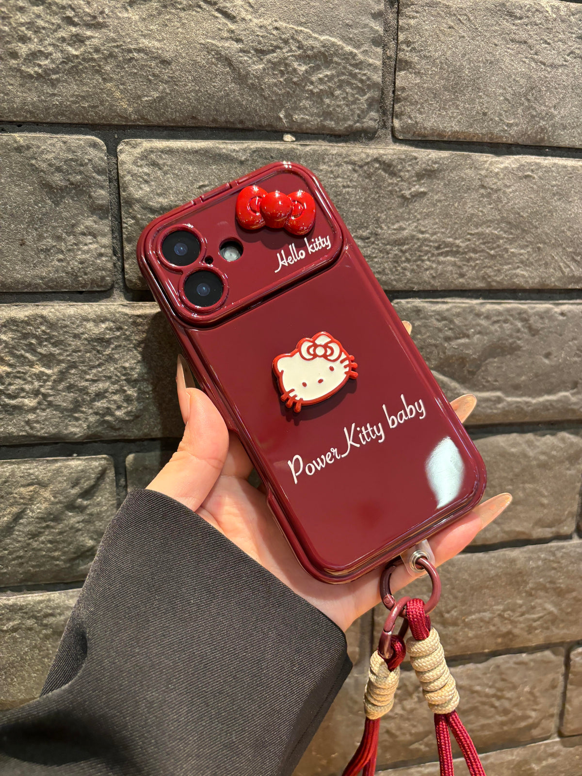 Cherry Kitty Case with small String for iPhone