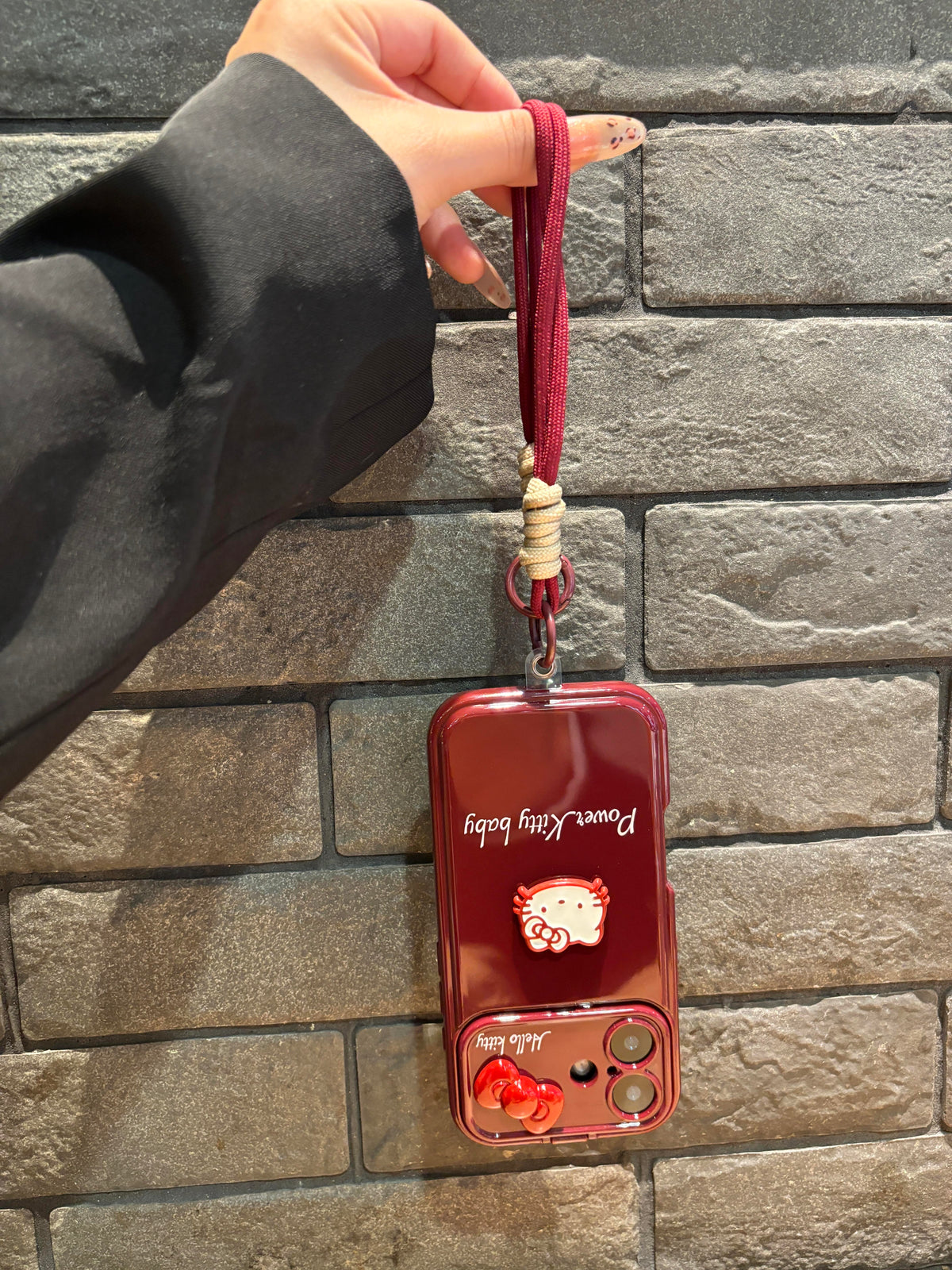 Cherry Kitty Case with small String for iPhone