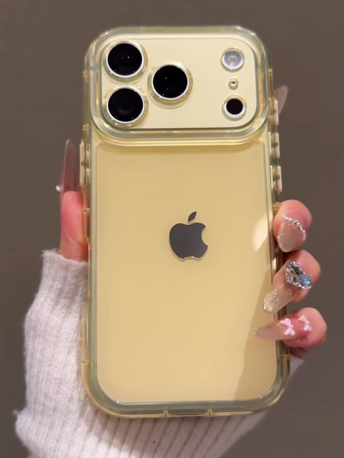 Butter Yellow Aesthetic Transparent Case for iPhone