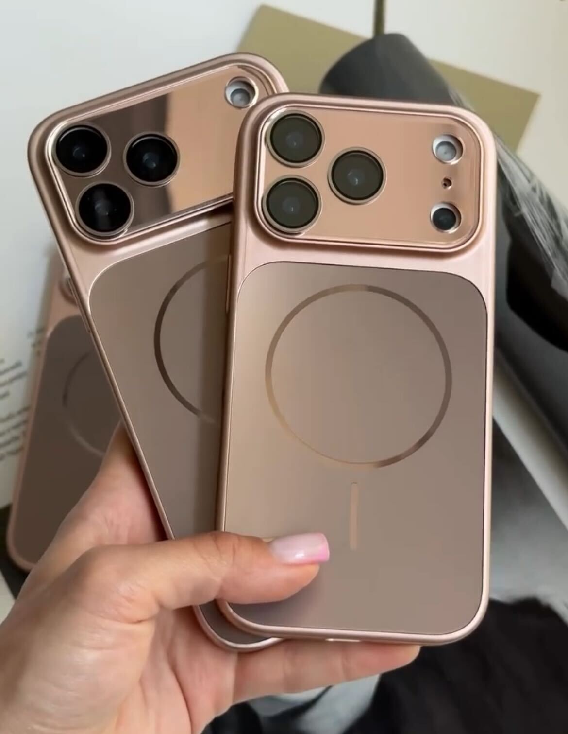 Champagne Luxe MagSafe Case with Camera lens for iPhone