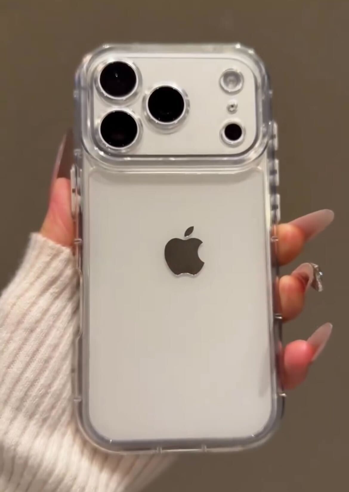 White Aesthetic Transparent Case for iPhone