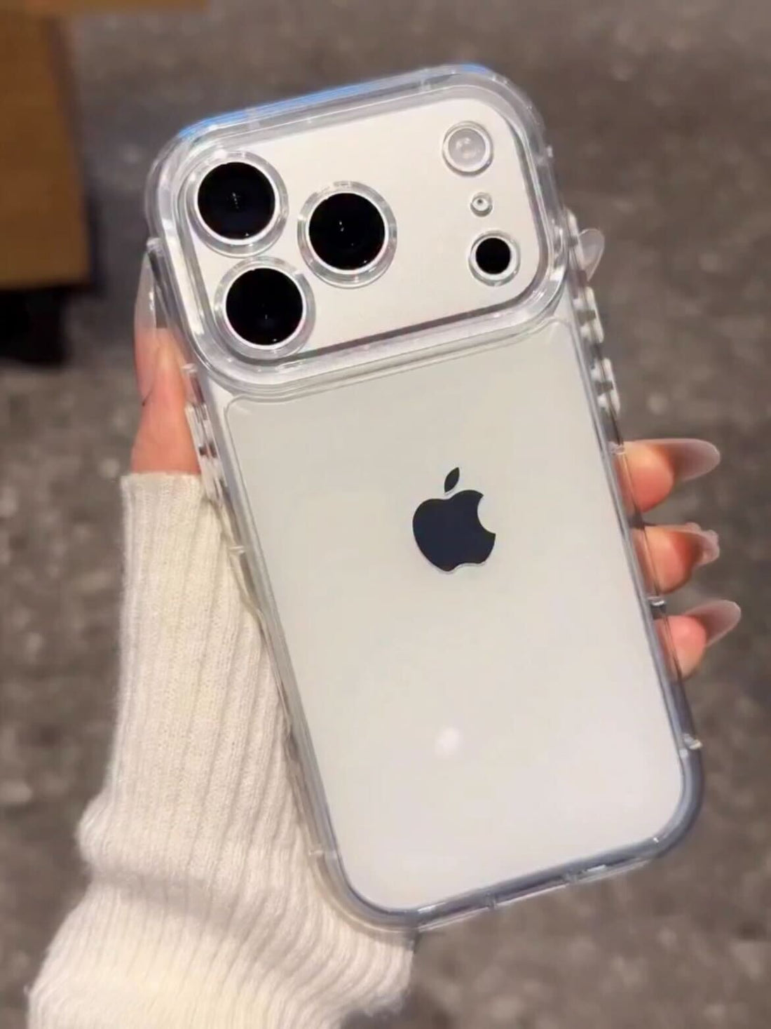 White Aesthetic Transparent Case for iPhone