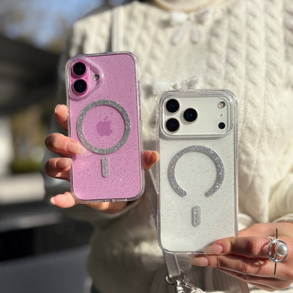 Crystal Glitter Magsafe Case - Anti Yellow Clear iPhone Cover