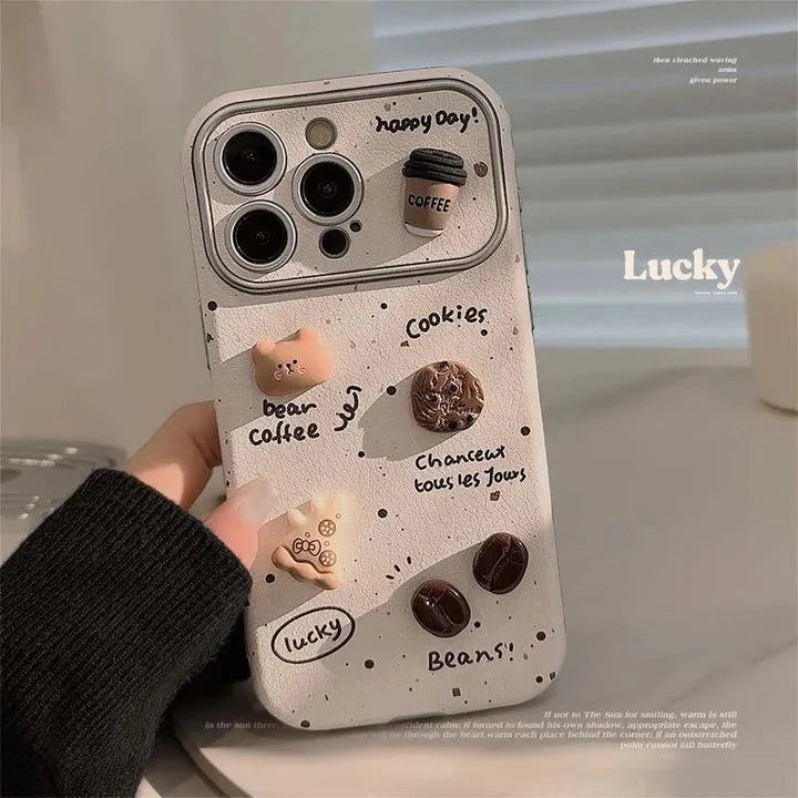 Cute 3D Coffee Bear cases for iPhone