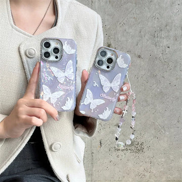 Holographic ButterFly Cases with Charms for iPhone
