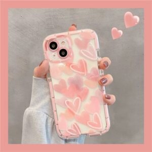Cute Pastel Transparent Small Heart Silicone cases for iPhone