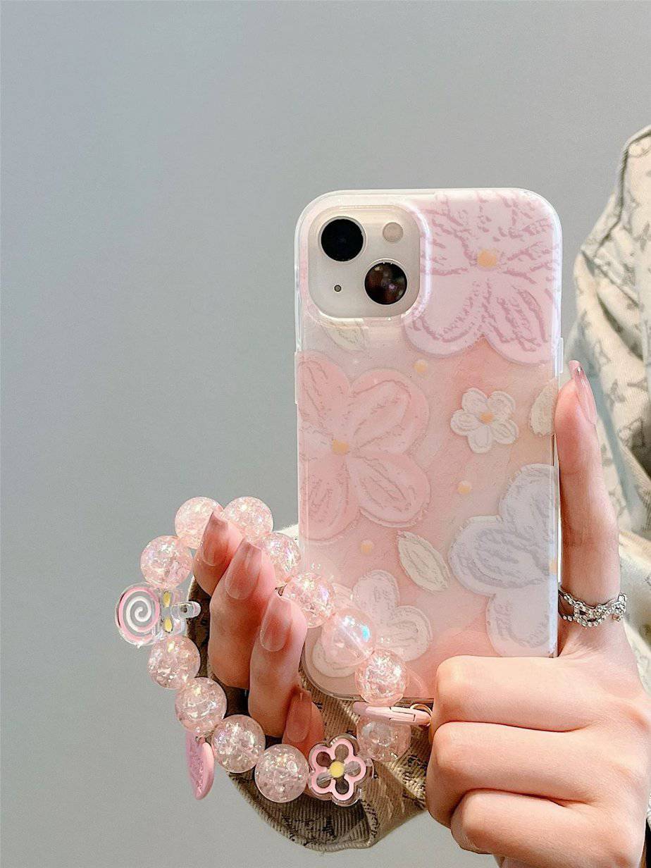 Designer Floral Cases with Charms for iPhone