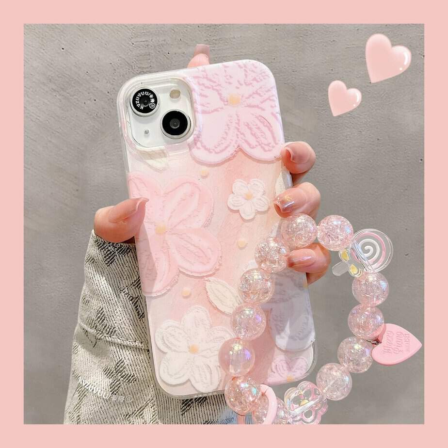 Designer Floral Cases with Charms for iPhone