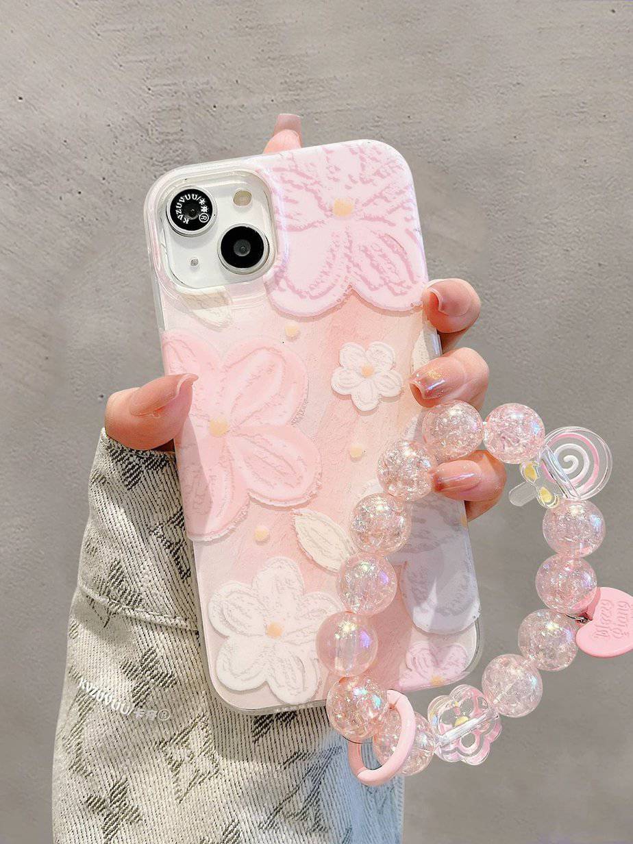 Designer Floral Cases with Charms for iPhone
