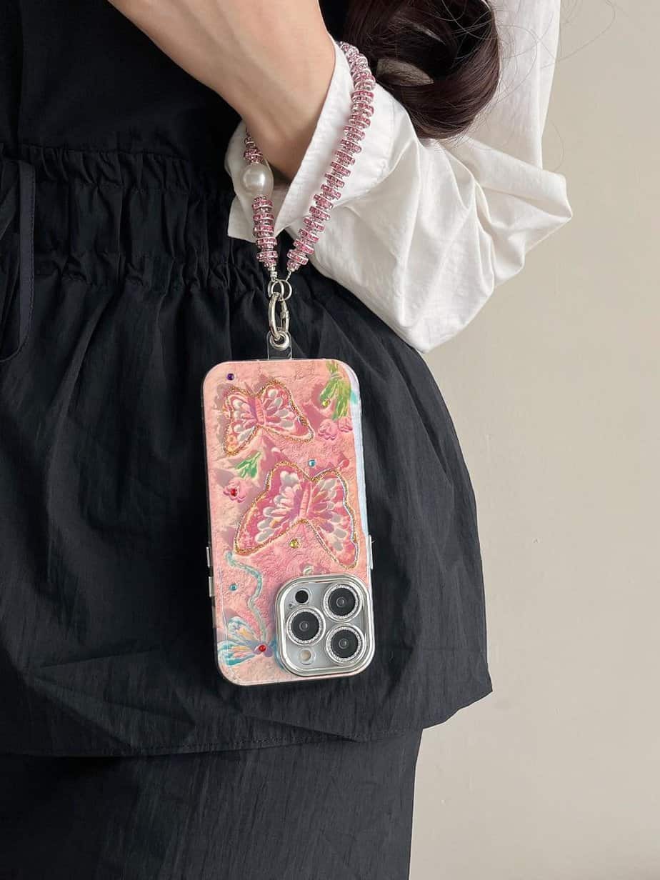 Pastel Butterfly Cases with Shimmer Lens and charms for iPhone