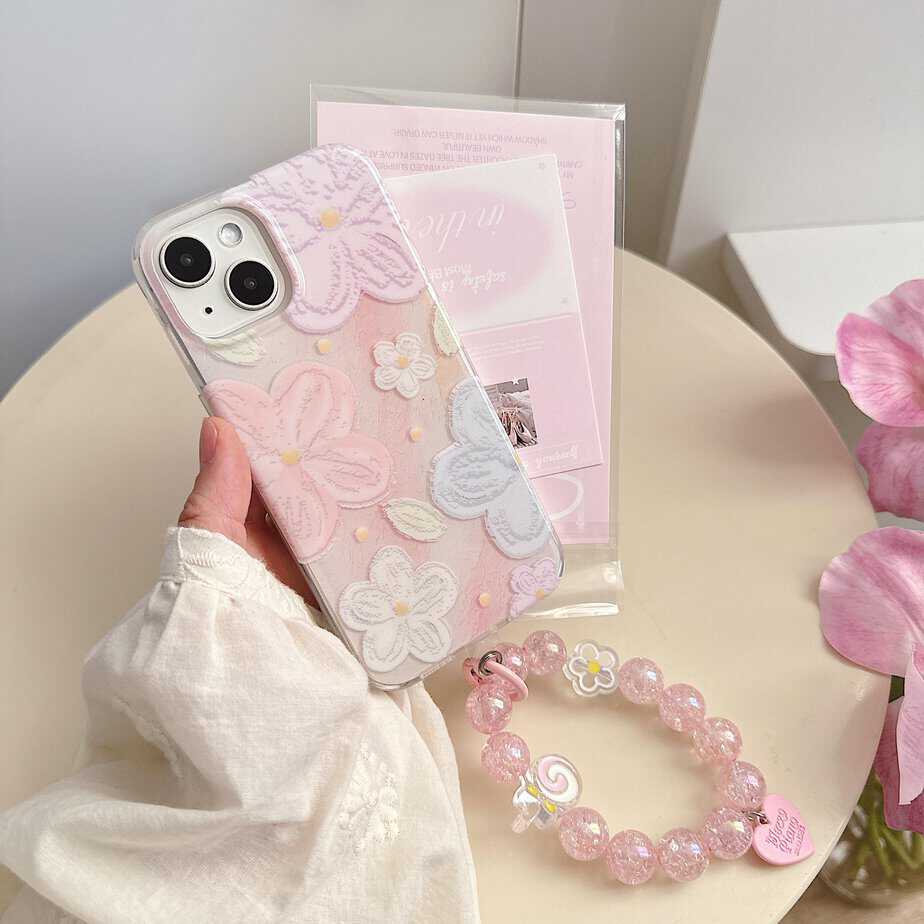 Designer Floral Cases with Charms for iPhone