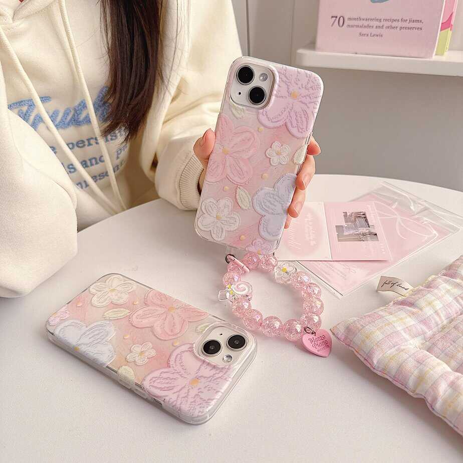 Designer Floral Cases with Charms for iPhone