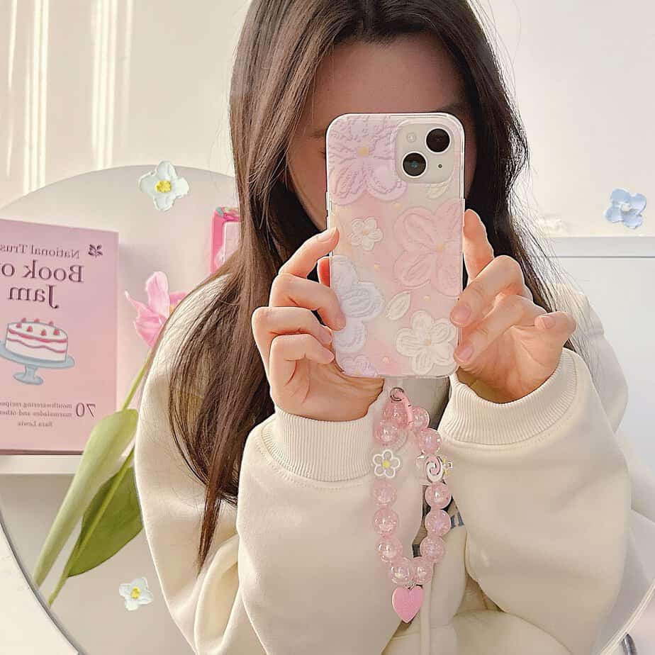 Designer Floral Cases with Charms for iPhone