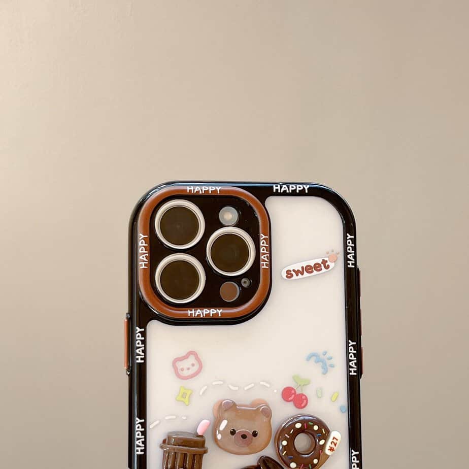 Cute Sweet 3D Brown Coffee Cases with Charm available for iPhone