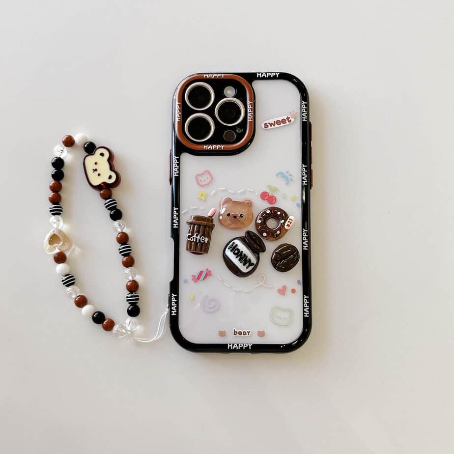 Cute Sweet 3D Brown Coffee Cases with Charm available for iPhone