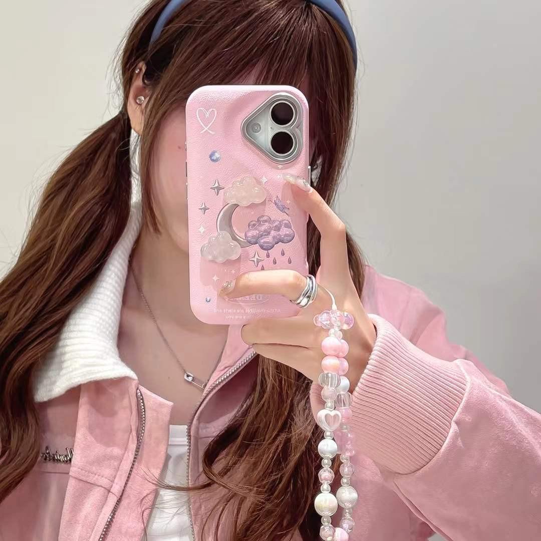 Pink Dreamy Cloud and Moon cases with Charms for iPhone