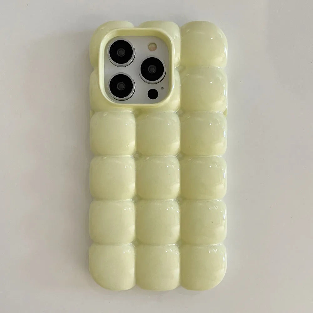 Butter Yellow Bubble Marshmallow Puffer Cases for iPhone