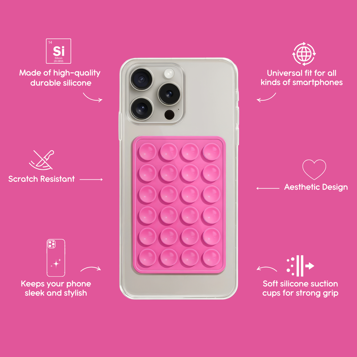Buy 1 Get 1 Free Trending Silicone Suction Grips for All Phones