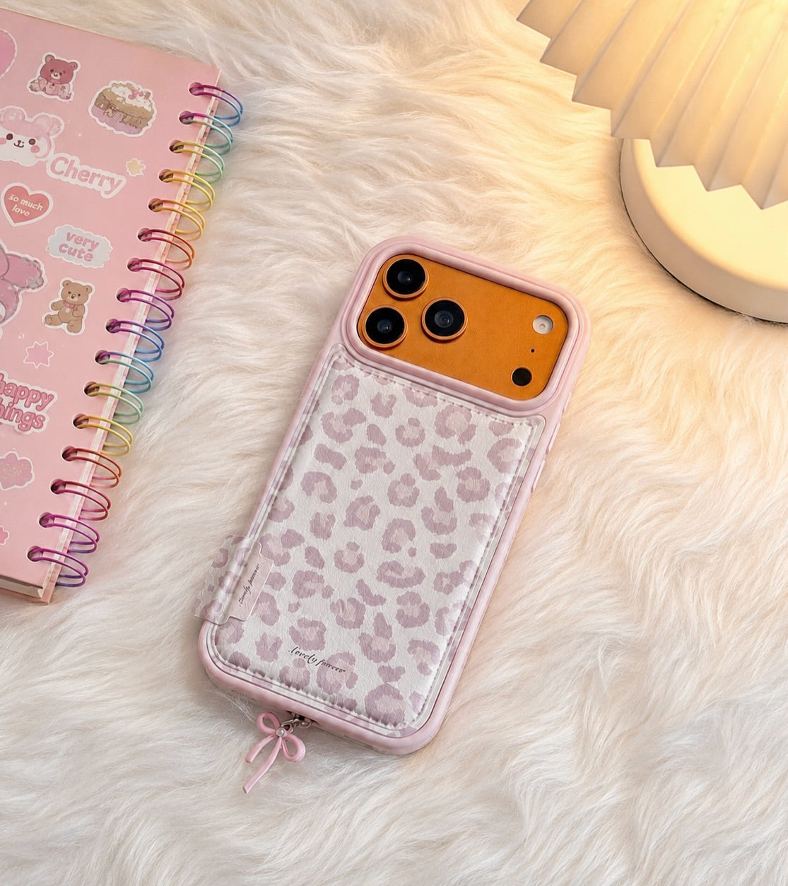 Pink Cheetah Cases with Pink bow Dust plug for iPhone