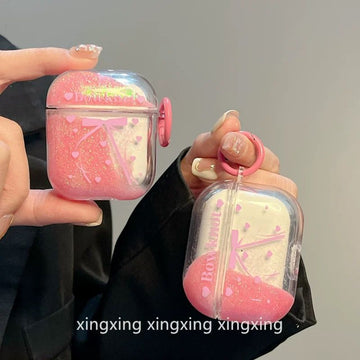 Floating Shimmer Bowknot Case with Charms for Airpods - Airpods Pro and Pro 2