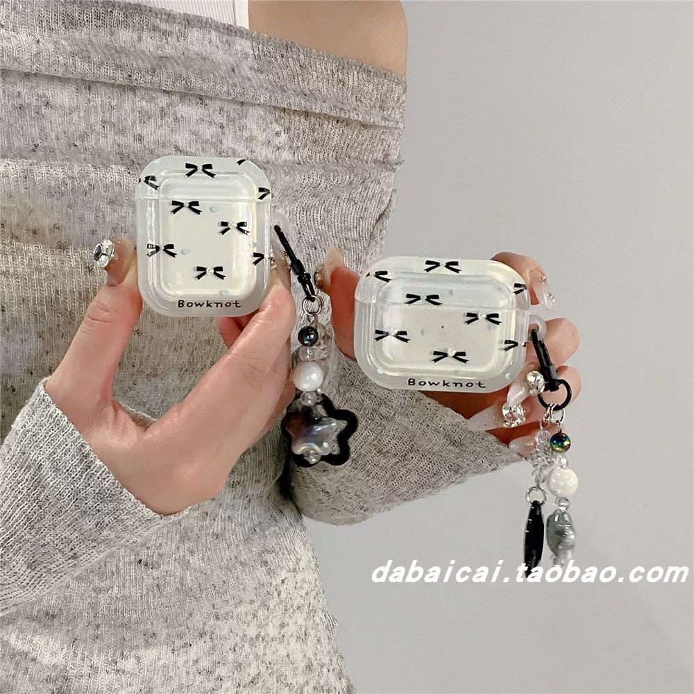 Cute Bowknot Airpod cases with charms for Airpods Pro and Pro 2