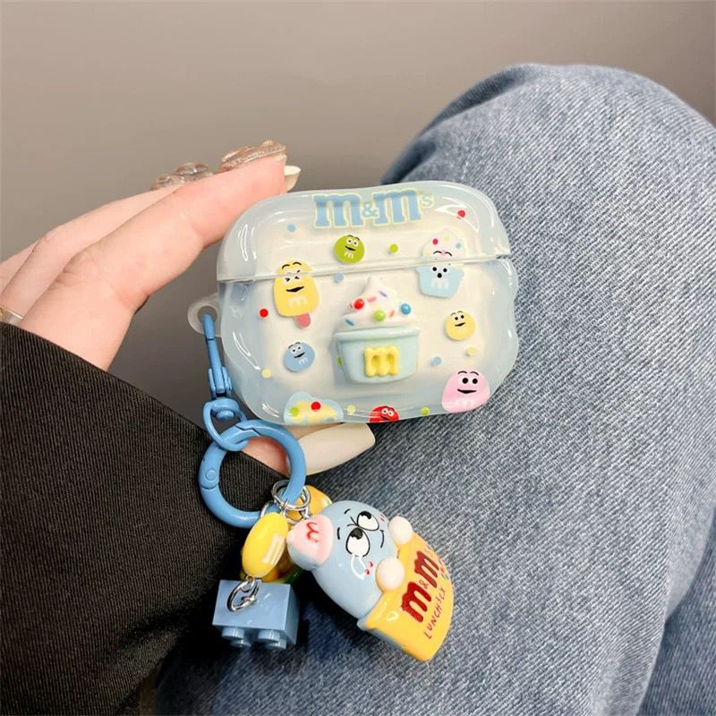 Cute M and M case with Charms for Airpods - Airpods Pro and Pro 2