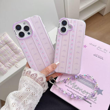 Lilac theme cute Bow and Cherry Case for iPhone