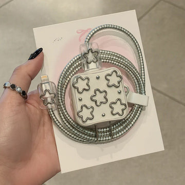 Cute Small Flowers Charger Protector for iPhone