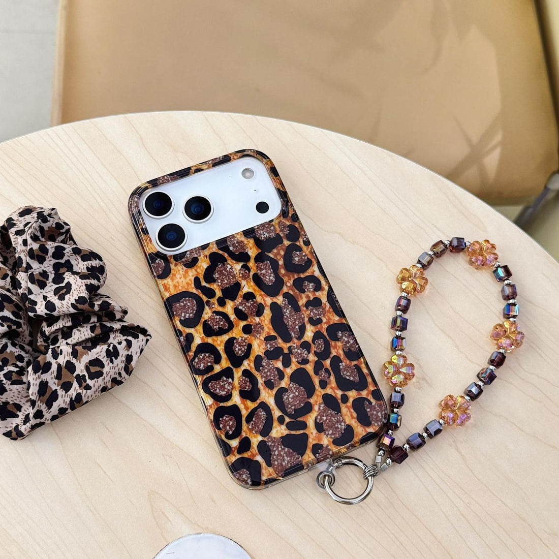 Safari Luxe Leopard Cases with Charm for iPhone