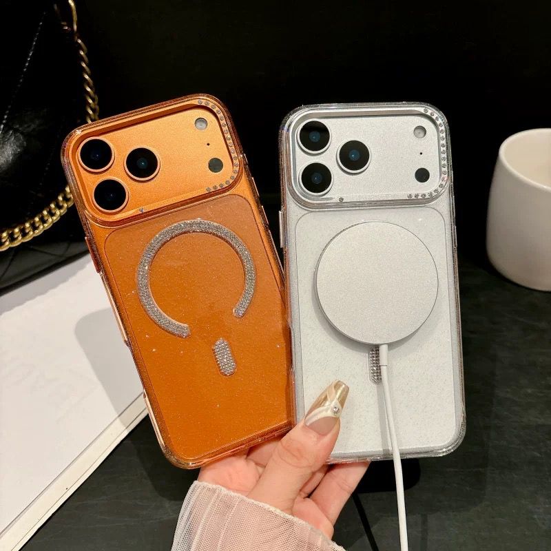 Crystal Diamond Magsafe Transparent Non Yellow Case for iPhone