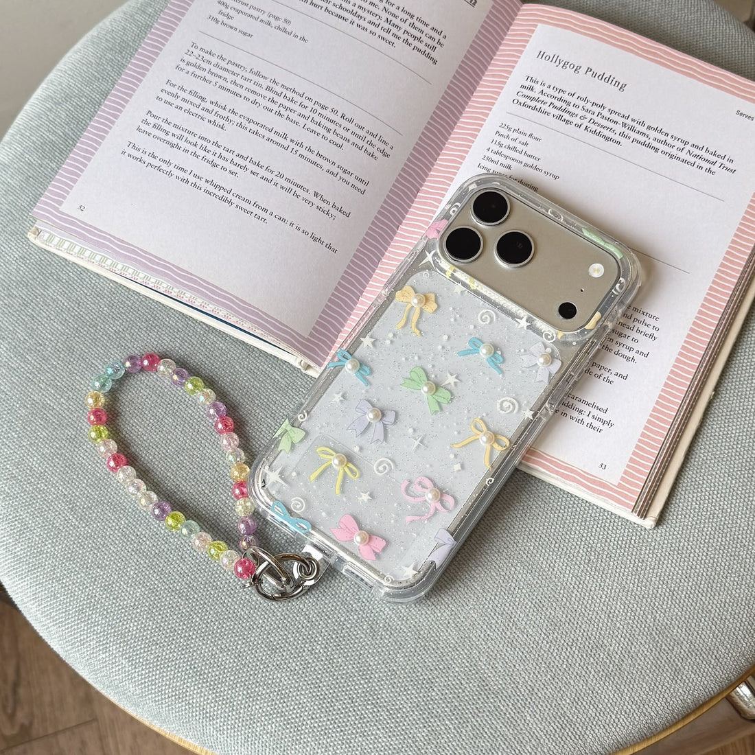 Candy Ribbon Sparkle Case with Charm for iPhone