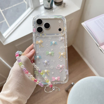 Candy Ribbon Sparkle Case with Charm for iPhone