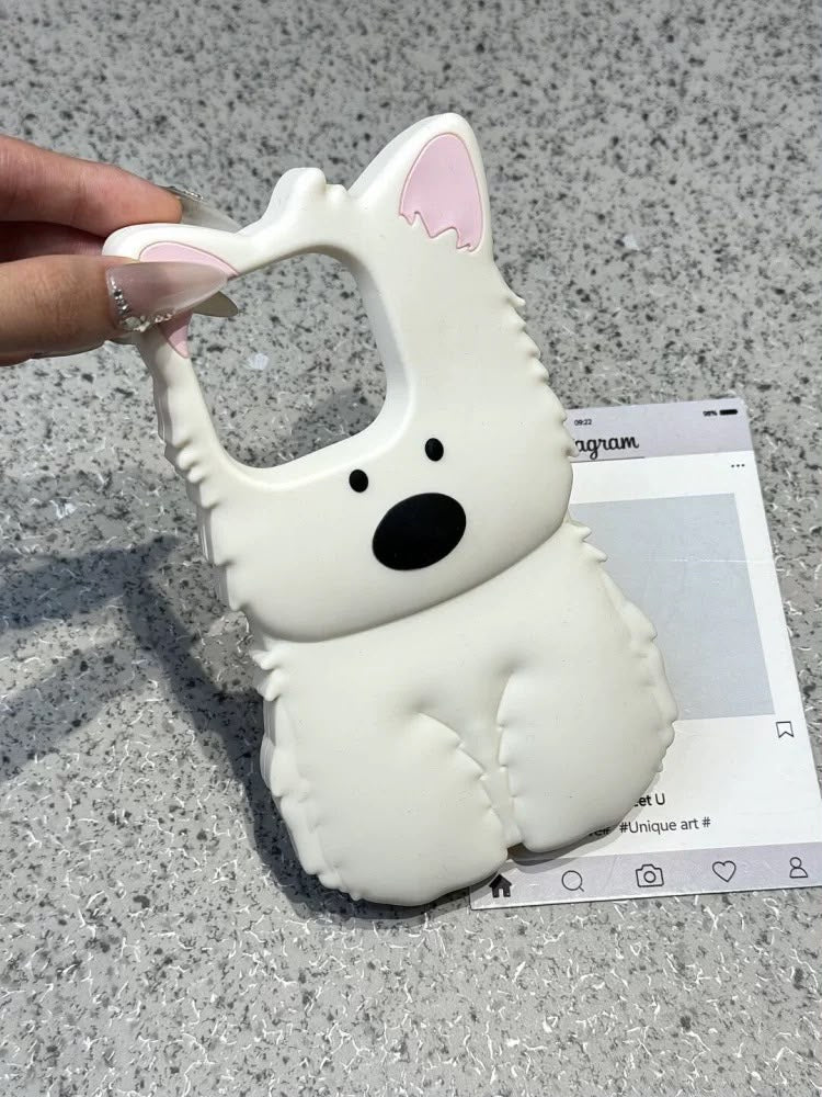 Snowy Pup 3D Silicone Case for iPhone